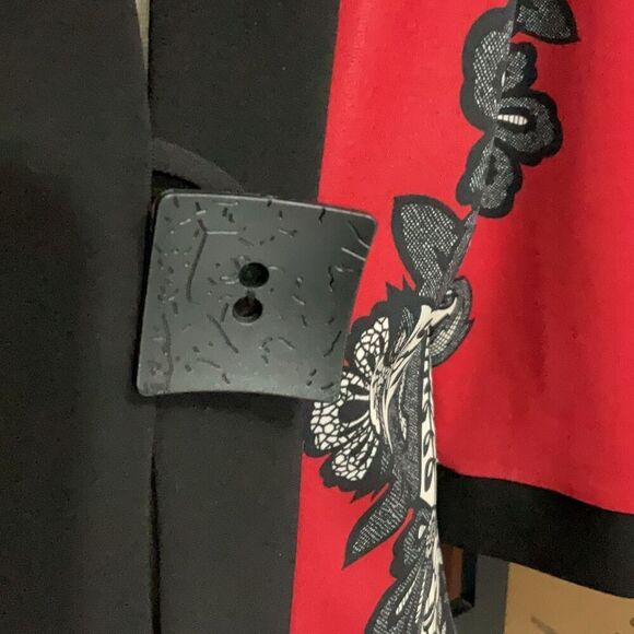 Joseph Ribkoff Black Red One Button Womens Blazer Size US 8 - Picture 4 of 5